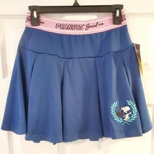 Peanuts Social Club Blue Skater Skort with Snoopy Design
